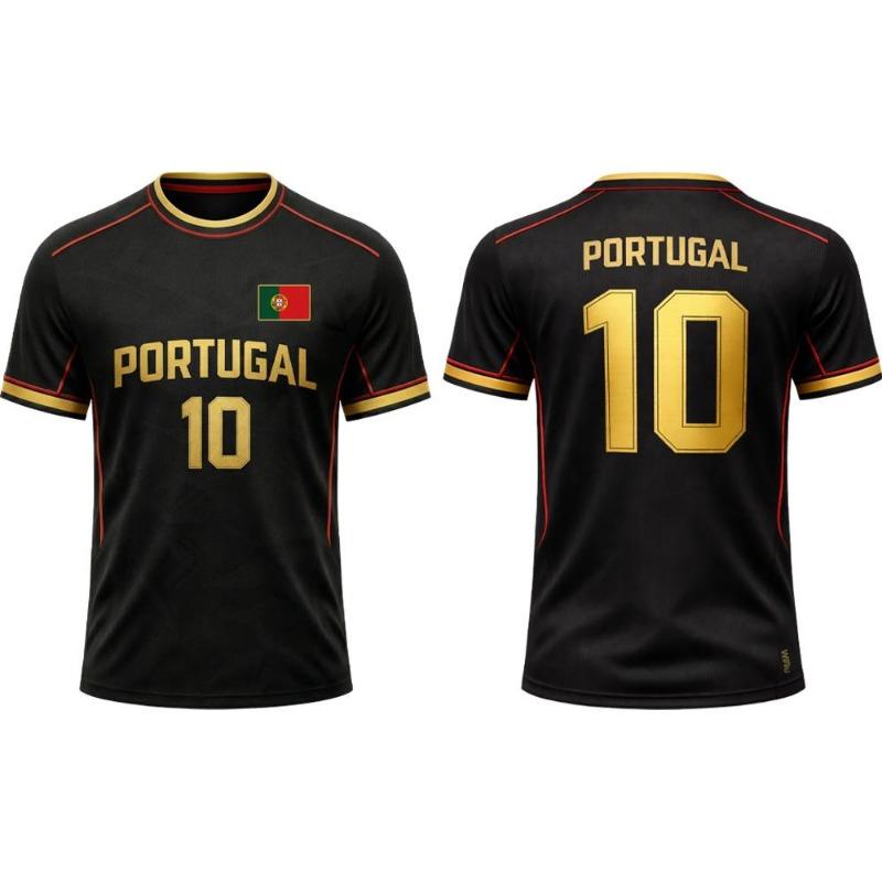 T-shirt met Portugese Vlagprint Zomer Voetbal Trainingsuniform Heren