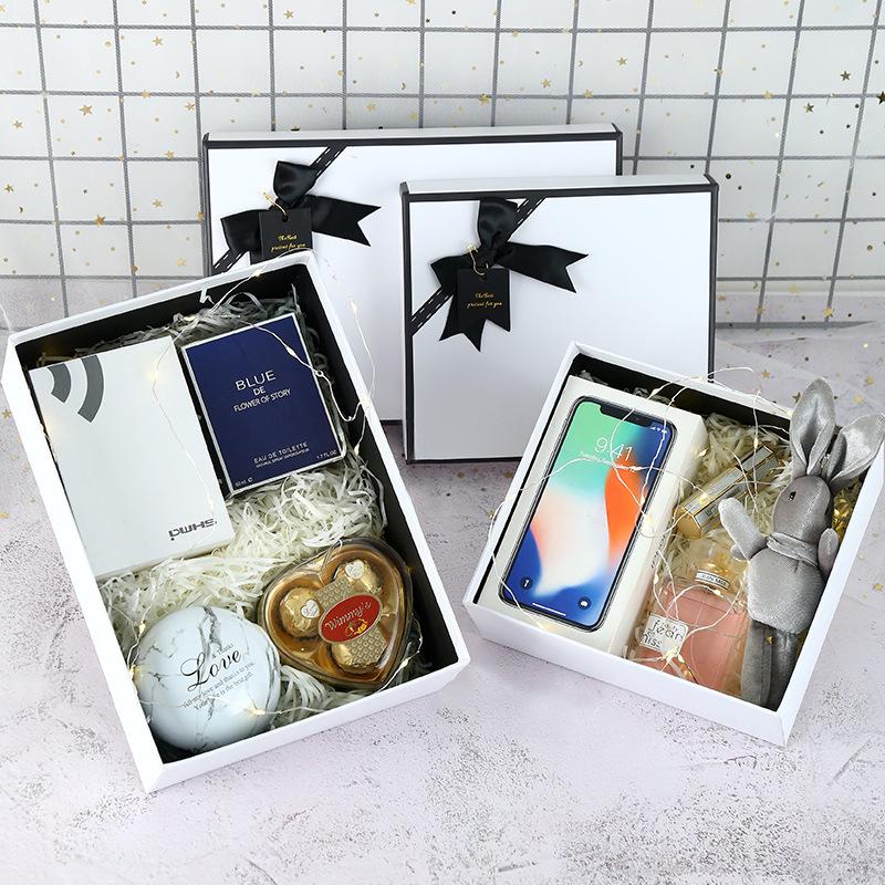 Pure White Bow Gift Box for Lipstick & Perfume Packaging