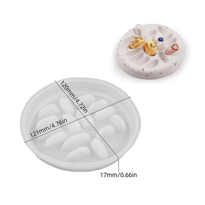 Runde Ringablage Silikonform DIY Handgemacht Tropfenkleber Harz Gips Unregelmäßig Schmuckaufbewahrungsform Ringablage