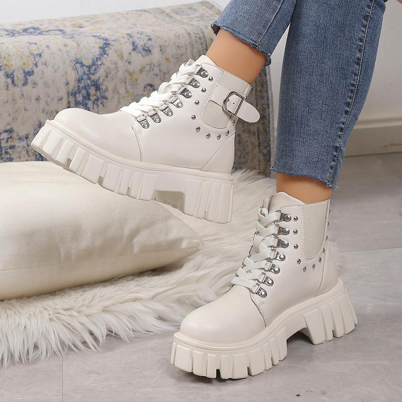 Fashionable New Style Waterproof Platform Comfortable Women's Boots Winter Sexy Elegant Thick Soled Zipper Casual Walking Boots