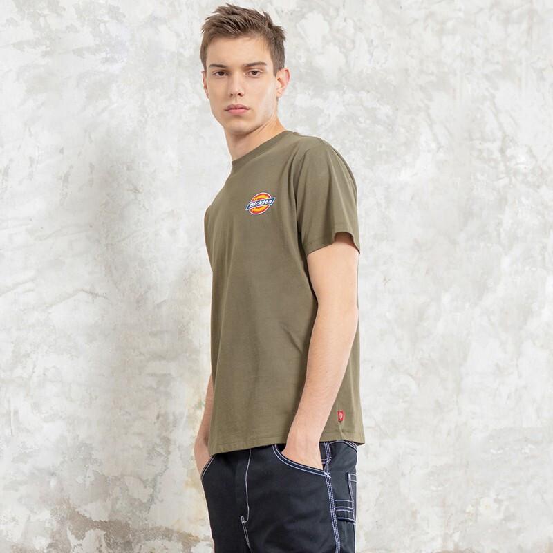 Dickies Classic Basic Logo Crew Neck Short Sleeve T-Shirt Unisex Tops Army-Green DK008905MGR