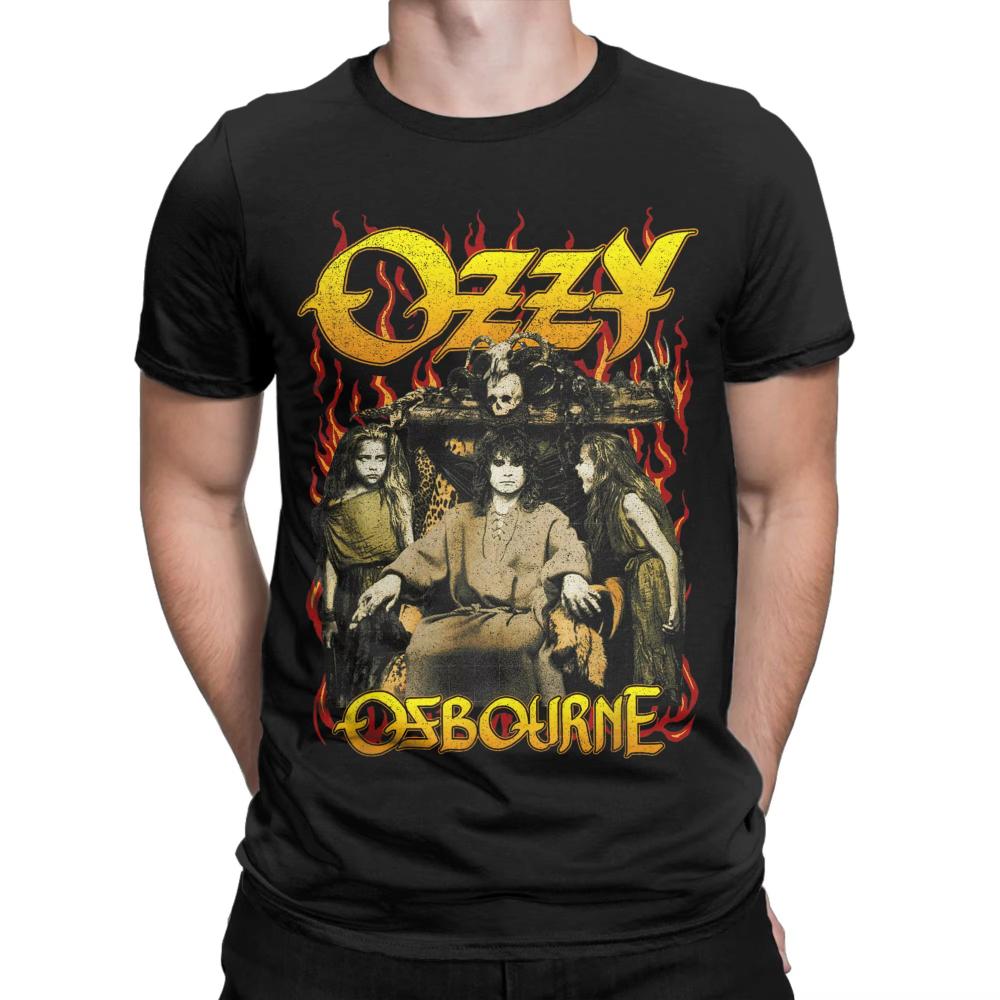 Heavy Metal Rock Ozzy Osbourne Red Flame Male T-Shirt Summer T-Shirts Cotton Harajuku Tshirt for Man Women Short Sleeve Clothing
