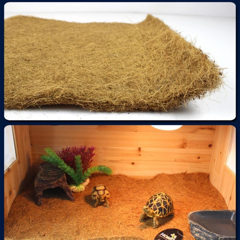 Reptiles Bedding Mat for Terrariums Waterproof CoconutFiber Carpet BeardedDragon Substrate Liner Mat for TortoiseGeckos
