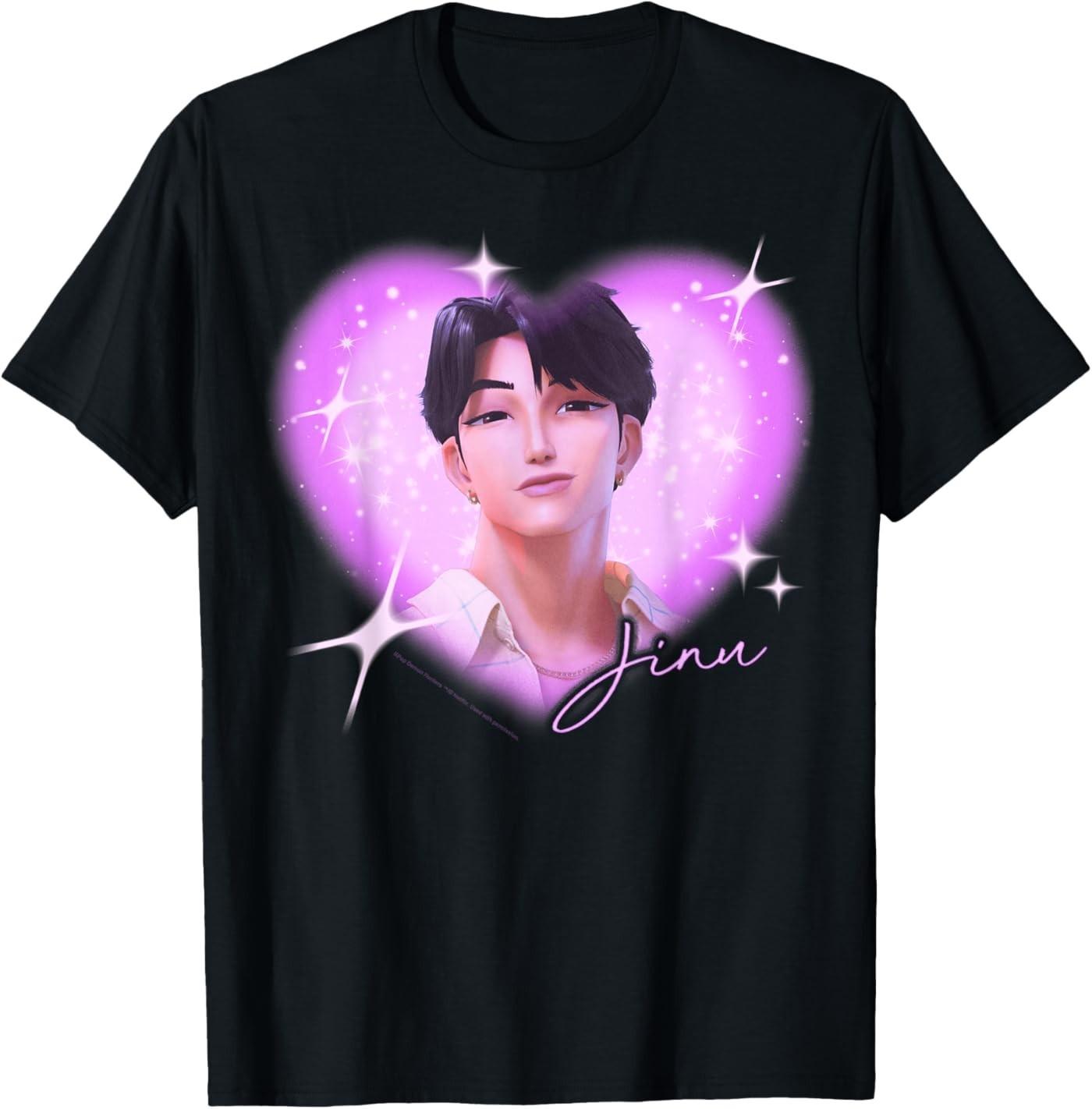 Kpop Demon Hunters The Saja Boys Jinu Charming Gaze Heart T- Unisex T-Shirt XL