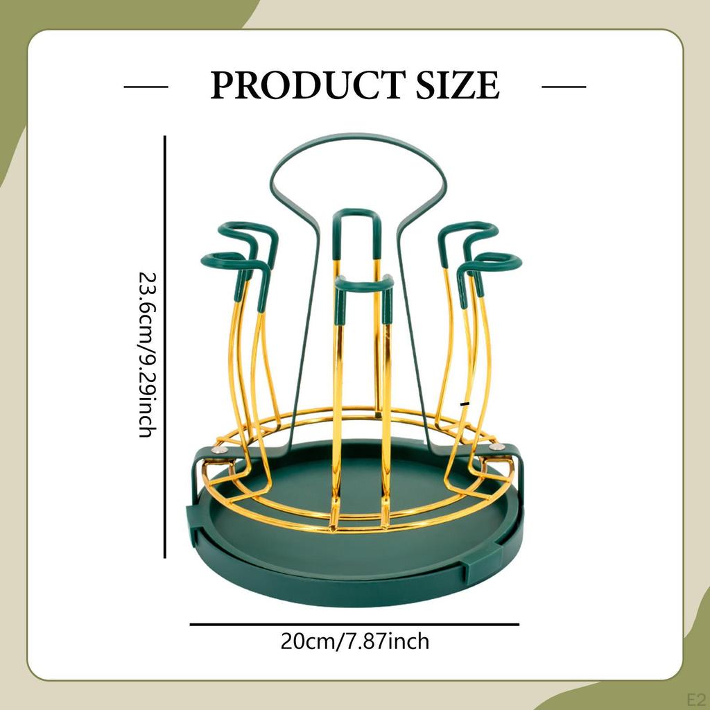Cups Drying Rack Stand Drinking Glass Drainer with Drainboard Tray Stylish Mug Organizer