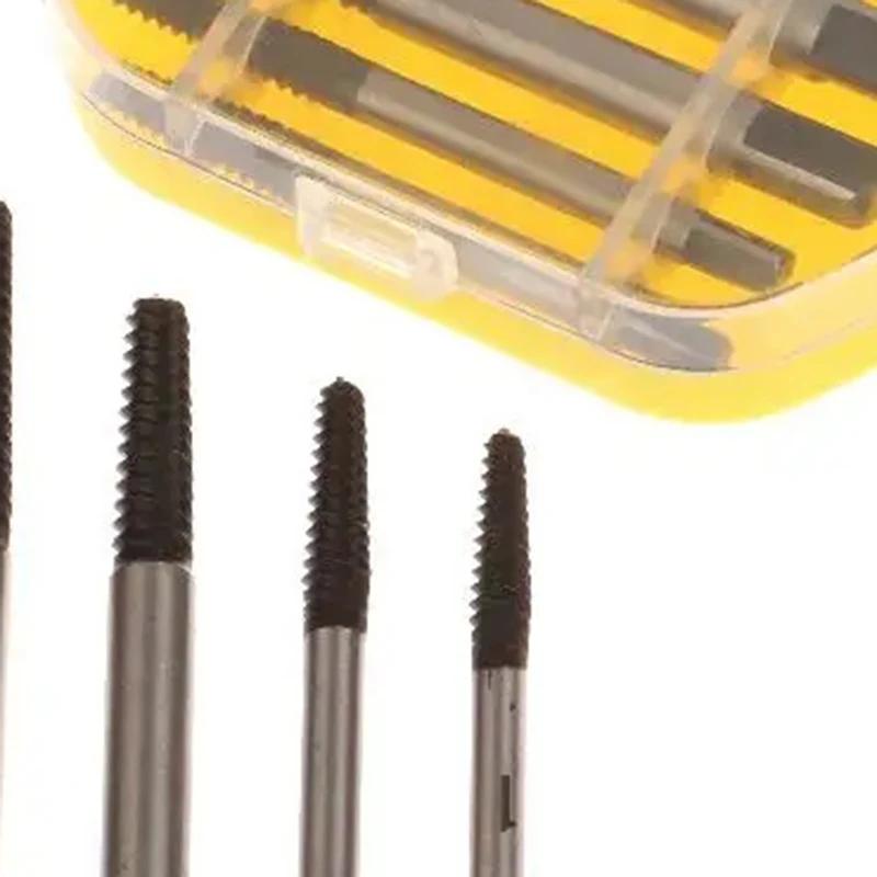 5/6Pcs Damaged Broken Screw Remover Kits Easy Out Damaged Bolts Remover Tool Chrome-vanadium Steel Stripped Screw Extractor
