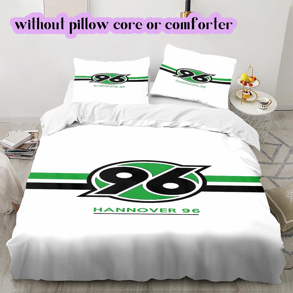 Hannover 96 Pattern Bedding Quilt Set Quilt Cover Pillowcase Home Decoration Birthday Gift (1 * Duvet Cover + 2 * Pillowcase, Without Core)