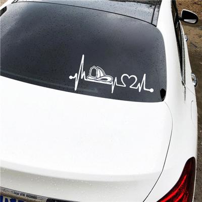 Battito Cardiaco Pompiere Linea Vitale Auto Carrozzeria Paraurti Decorazioni Finestrino Decalcomanie Adesivo