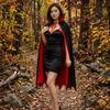 Stand-up Collar Halloween Hooded Cloak Solid Color Witch Cape  Carnival Festival