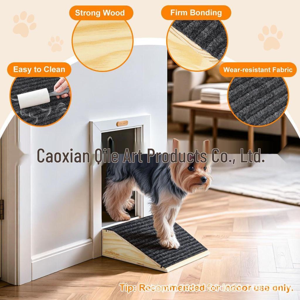 Solid Wood Pet Ramp: Low-Angle Steps for Small Dogs and Cats