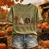 Damen Freizeit T-Shirt mit Rundhalsausschnitt und kurzen Ärmeln für den Herbst