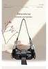Niche Distressed Leather Single-Shoulder Bag with Personalized Rivets, Workwear Style Underarm Crossbody Bag