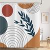 Bohemian Style Abstract Modern Floral Rose Face Shower Curtain 180X 180Cm Waterproof Shower Curtain With 12 Hooks