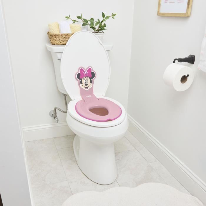 DISNEY BABY- MINNIE- Réducteur De Lunette De Toilette Enfant Universel Adhésif, Innovant, Installation Rapide, Semi-permanent