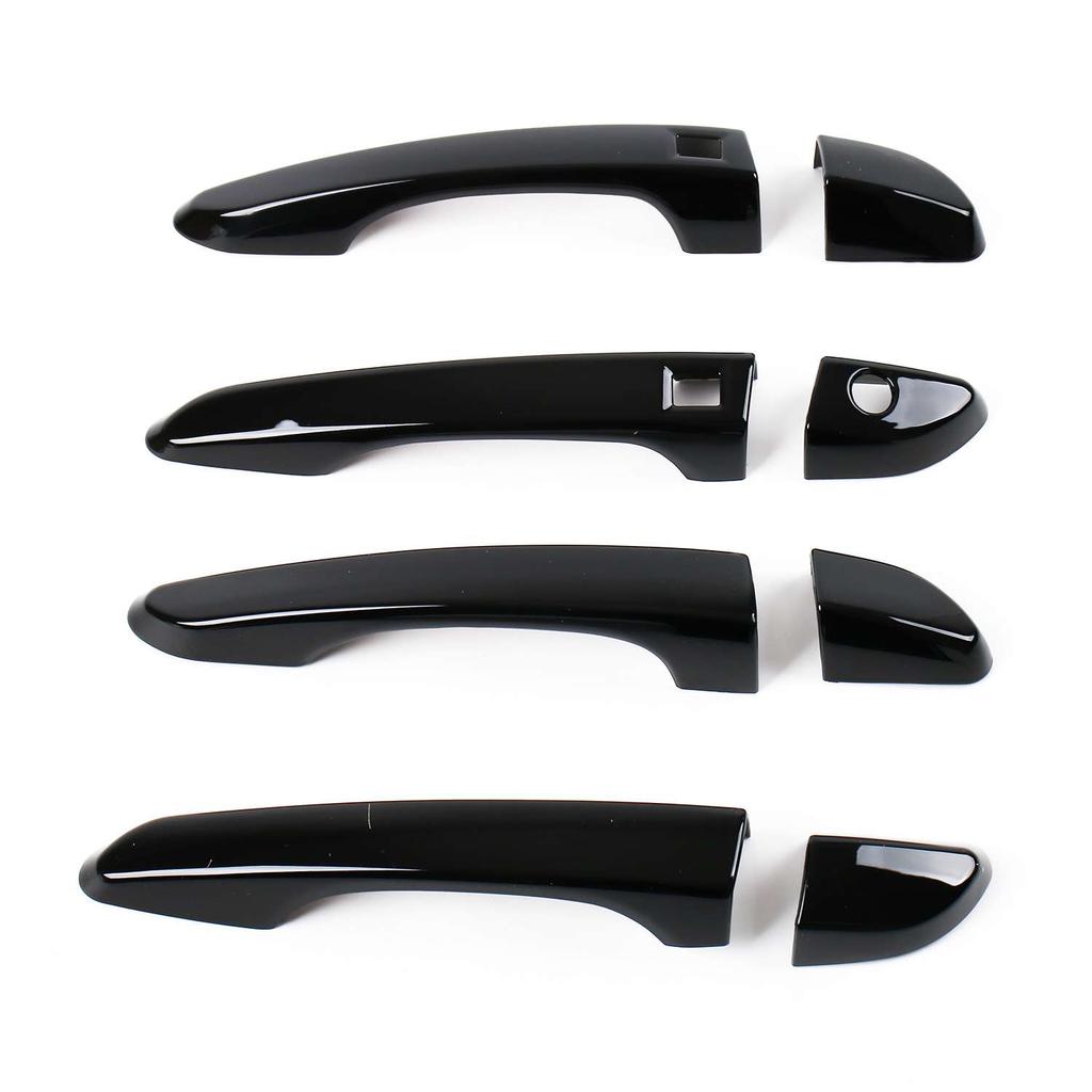 For Hyundai Tucson 2015 2016 2017 2018  Glossy Black Carbon Fiber Chrome Car Door Handle Cover Sticker Styling Accessories