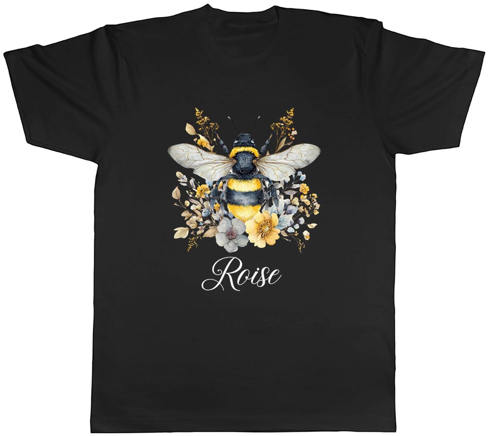 Personalised Bumblebee Flowers Any Name Bee Day Mens T-Shirt Tee Gift Top M