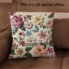 2D Vintage 3D Embroidered Floral Throw Pillow Covers Pattern Cushion Cover Suitable For Sofa Bedroom Car Pillow Cover