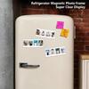 HIYQIN 4-Grid Acrylic Refrigerator Magnet Frame, Clear Display Refrigerator Magnet Frame for Polaroid/Fuji Instax Mini 3-inch Photos