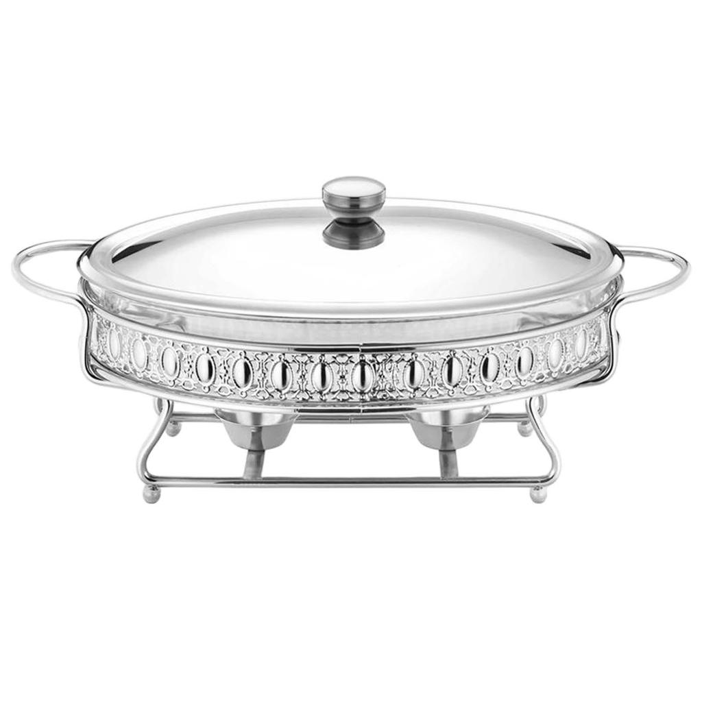 Catering Food Warmer Round Chafing Dish and Holder Buffet Set for Soup Stock Pots Event
