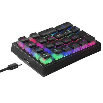 iBlancod K10 21 Keys Wired Mechanical Numeric Keyboard RGB Backlight Effect Mechanical Yellow