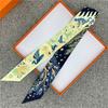 POBING Cashew Print 18m/m Twill Silk Scarves Women Luxury Brand Scarf Bag Ribbons Tie Head Scarf Small Long Skinny Scarf 86*5CM
