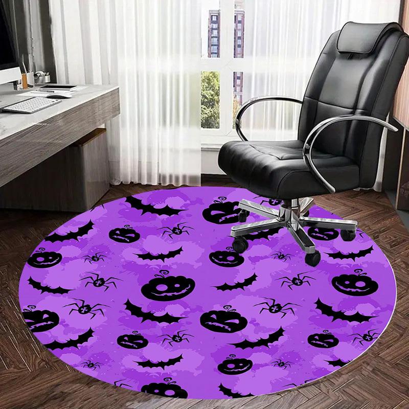 1pc Office Carpet Chair Mats Halloween Pumpkins Bats Spiders Pattern Perfect for Decorating Office Chairs, Living Rooms, Or Bedrooms