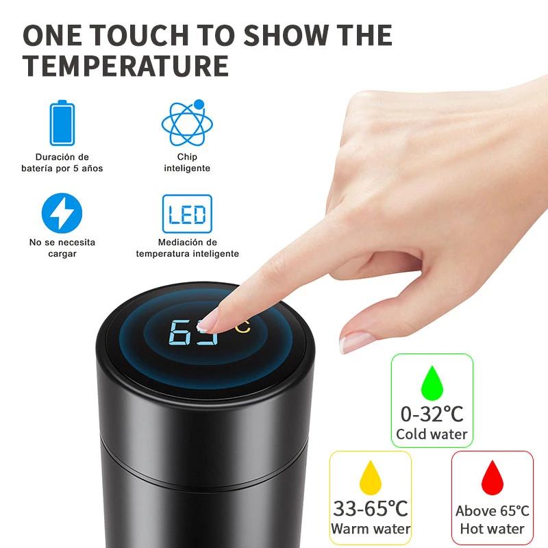 2026 Hot Car Sticker Car Smart Thermos Cup 500ml Portable Temperature Display Water Bottle For Kia Rio 3 4 K2 K3 X-Line Car Acce