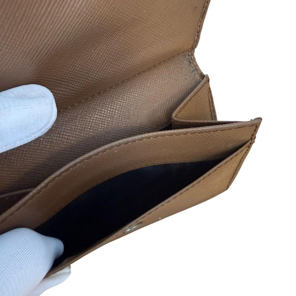 Used PRADA Prada Saffiano Trifold Wallet Brown