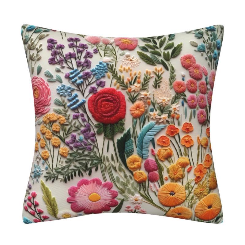 New Stereo Embossed Floral Pillowcase Cushion Cover with Digital Printing