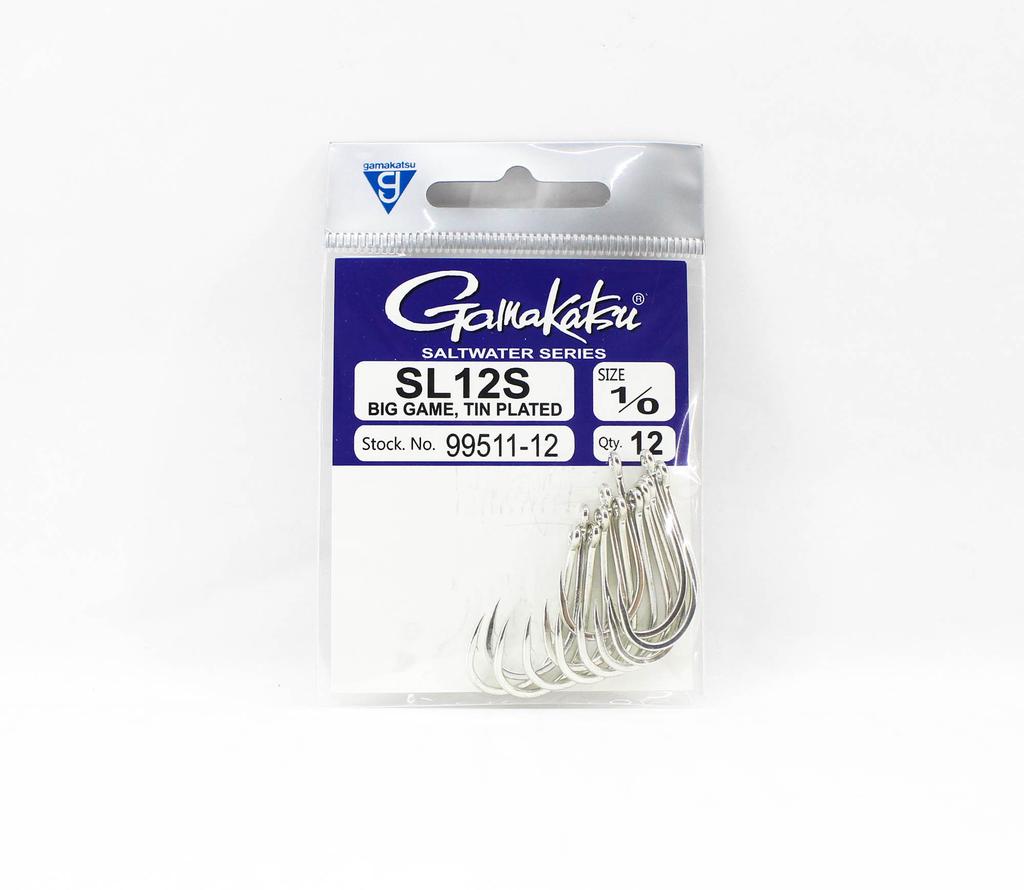 Gamakatsu SL12S Big Game Tin Plated Krok Størrelse 1/0 ,12 Pr. pakke (1335)