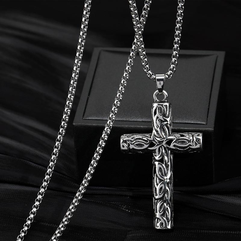 Titanium Artistic Steel Cross Pendant Necklace For Men And Women Perfect For Casual And Use Formal