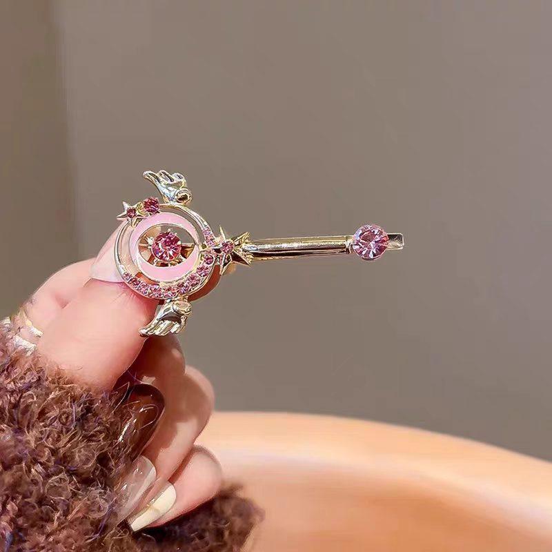 Cute Magic Wand Duckbill Hair Clip Girly Soft Edge Bangs Side Clip Hair Accessory for Teen Girls School Daily Wear