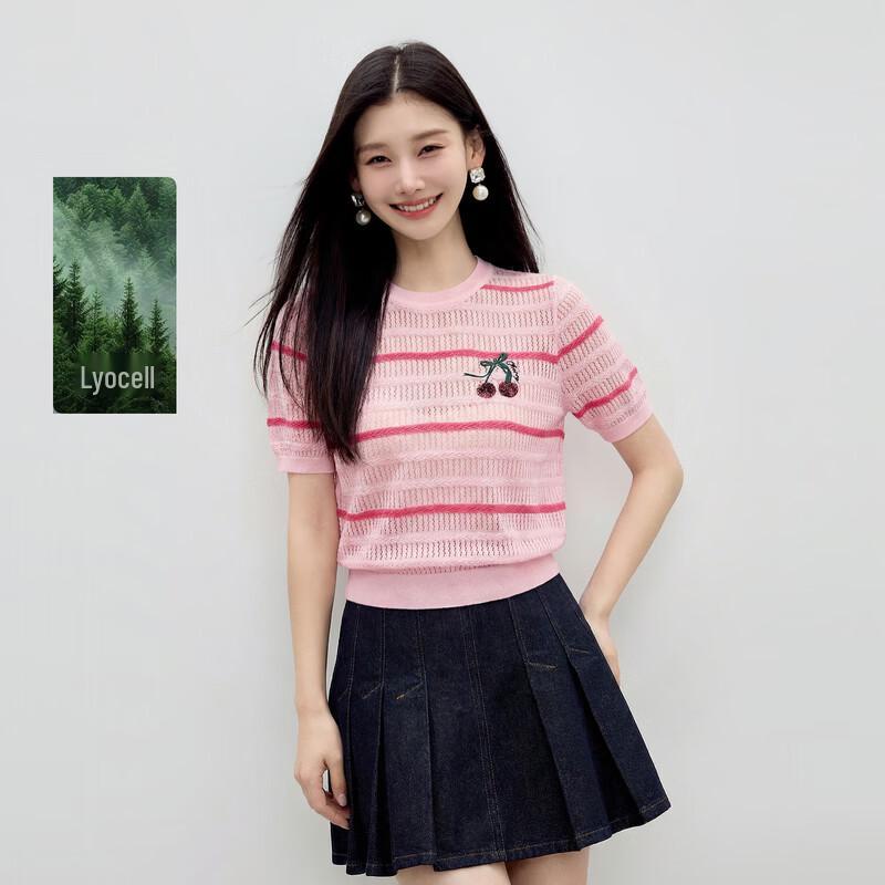 

Qiusbiyiren 100% Lyocell Knit Short Sleeve Top XL