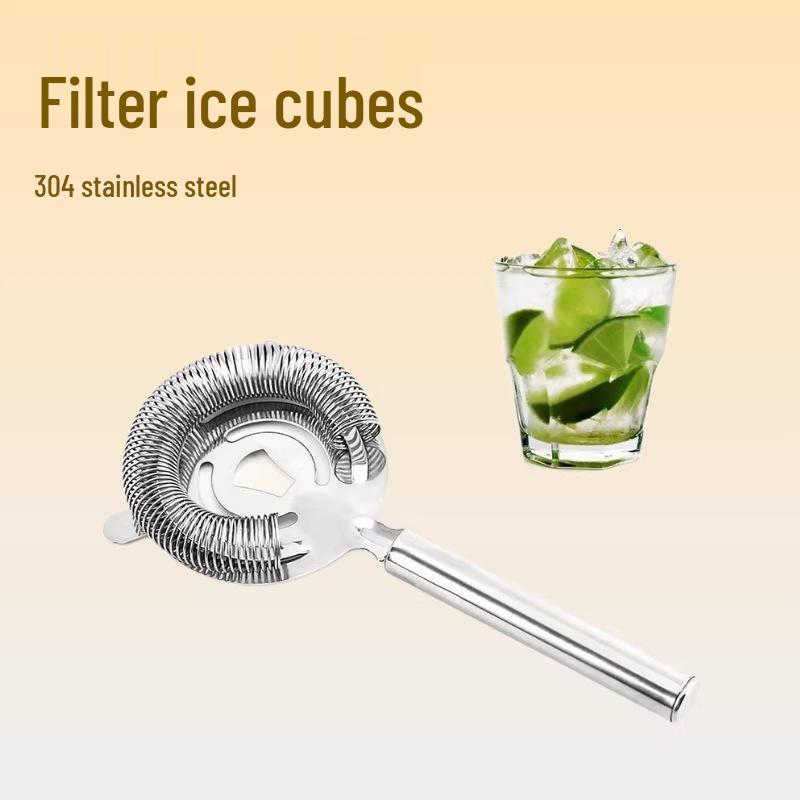 Stainless Steel Cocktail Ice Strainer Filter Shaker Tool 430 Stainless Steel серебряный