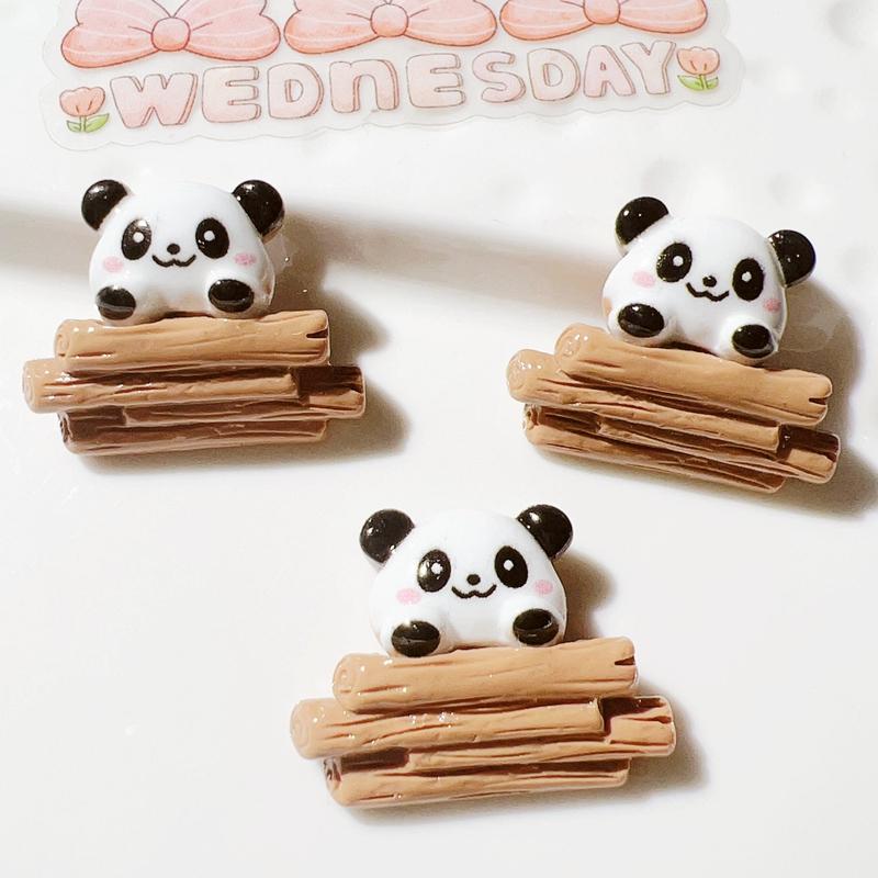 10Pcs New Cute Cartoon Mini Panda Series Flat Back Resin Scrapbooking DIY Jewelry Craft Decoration Accessories