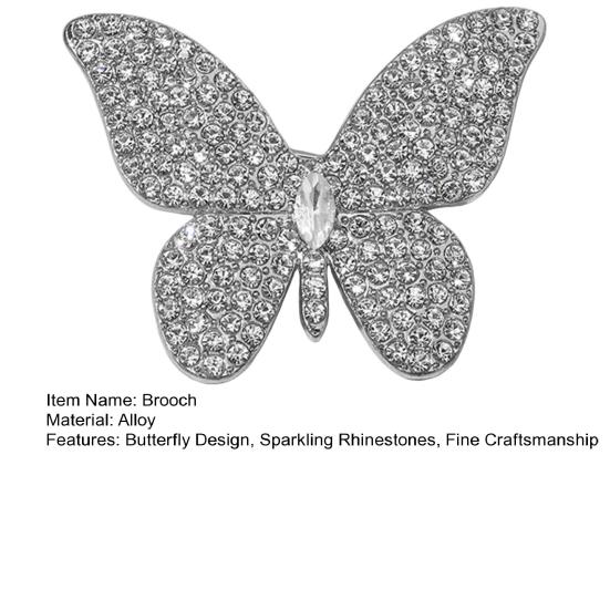 Butterfly Design Brooch Pin for Women Rhinestones Inlaid Brooch Pin for Dress Coat Shawl