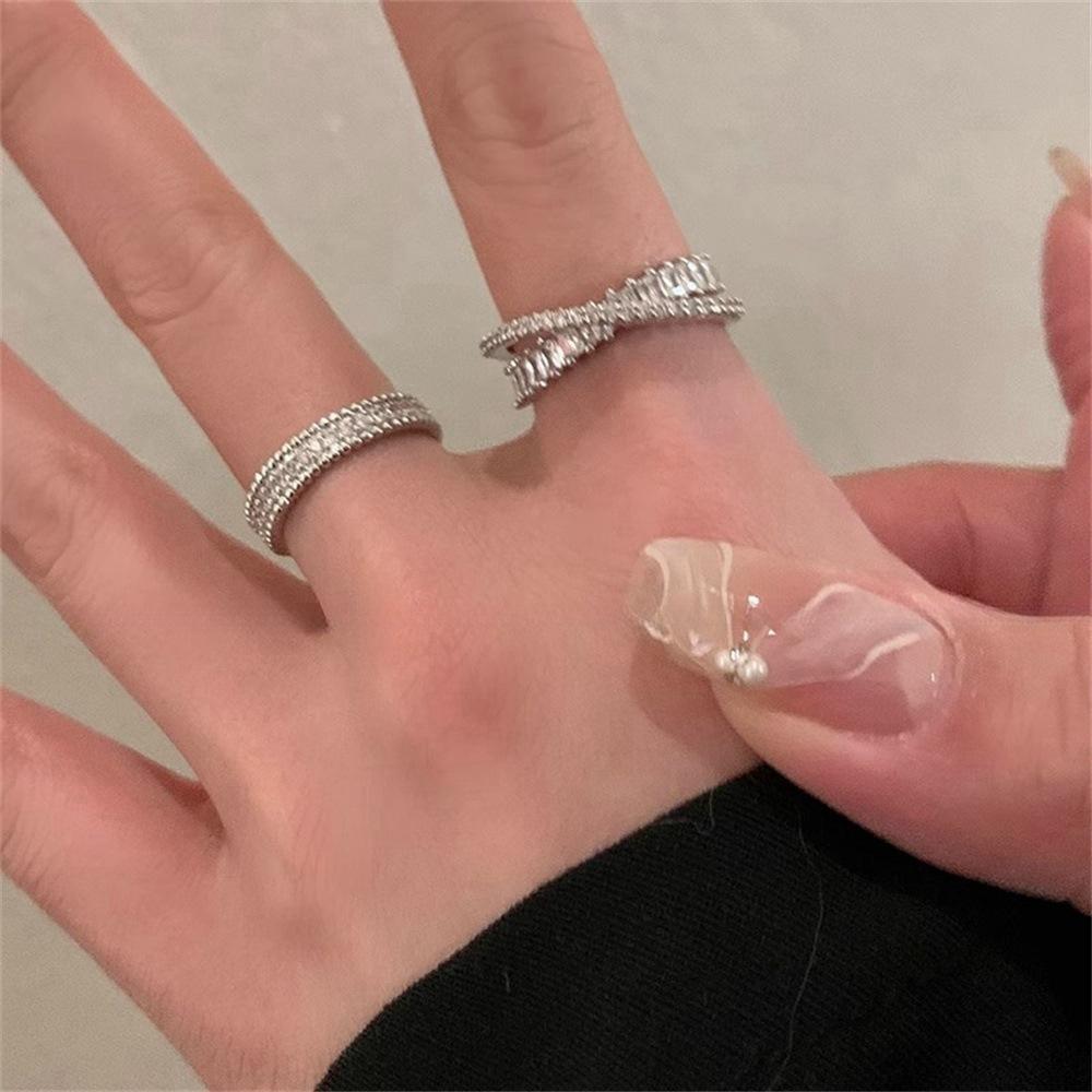 Cross Diamond Ring Women's Ins Wind Cold Wind Design Ring Jewelry