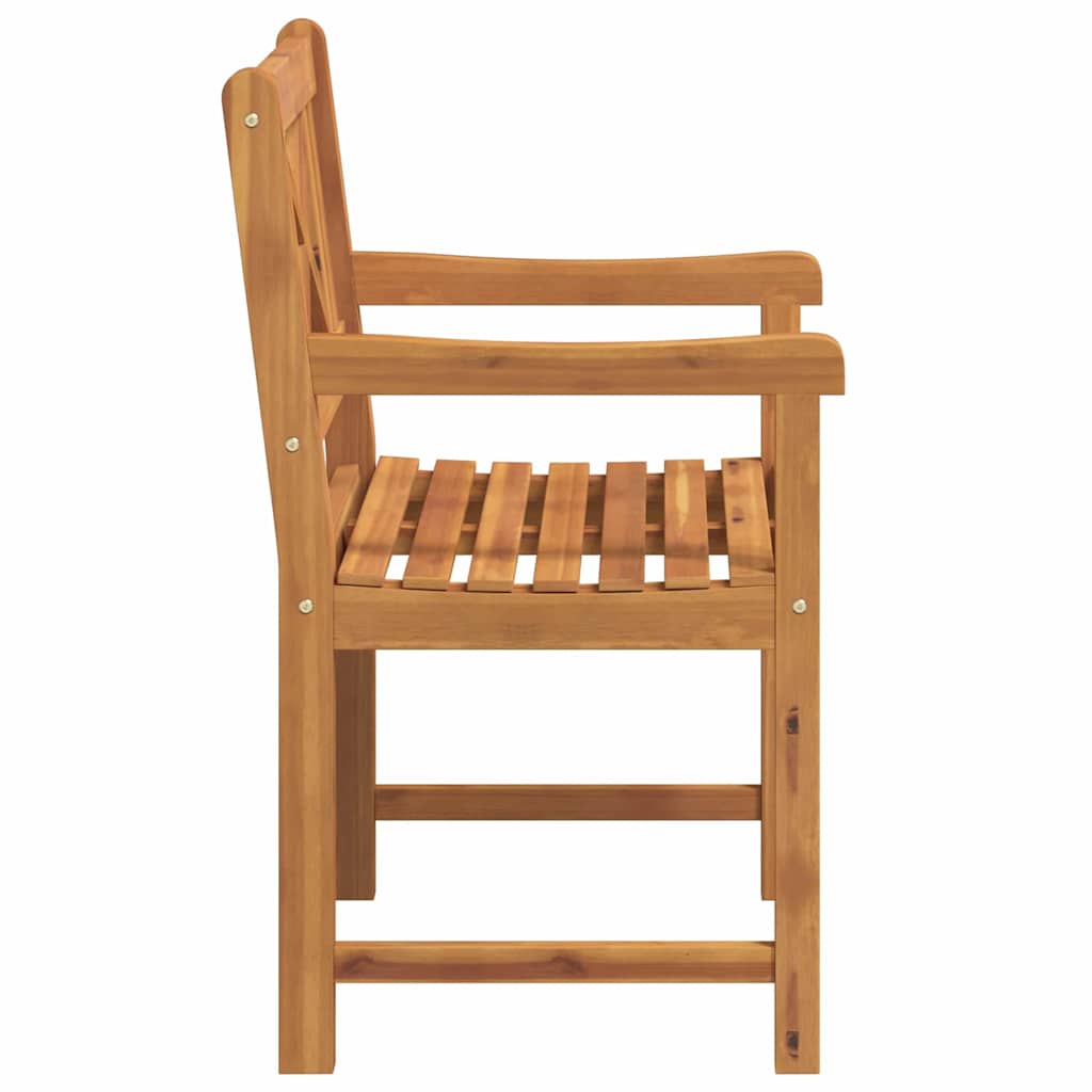 Garden Chairs 8 pcs Natural Solid Acacia Wood