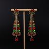 Colorful Rhinestone Christmas Tree Studs: Elegant Vintage Crystal Dangle Earrings