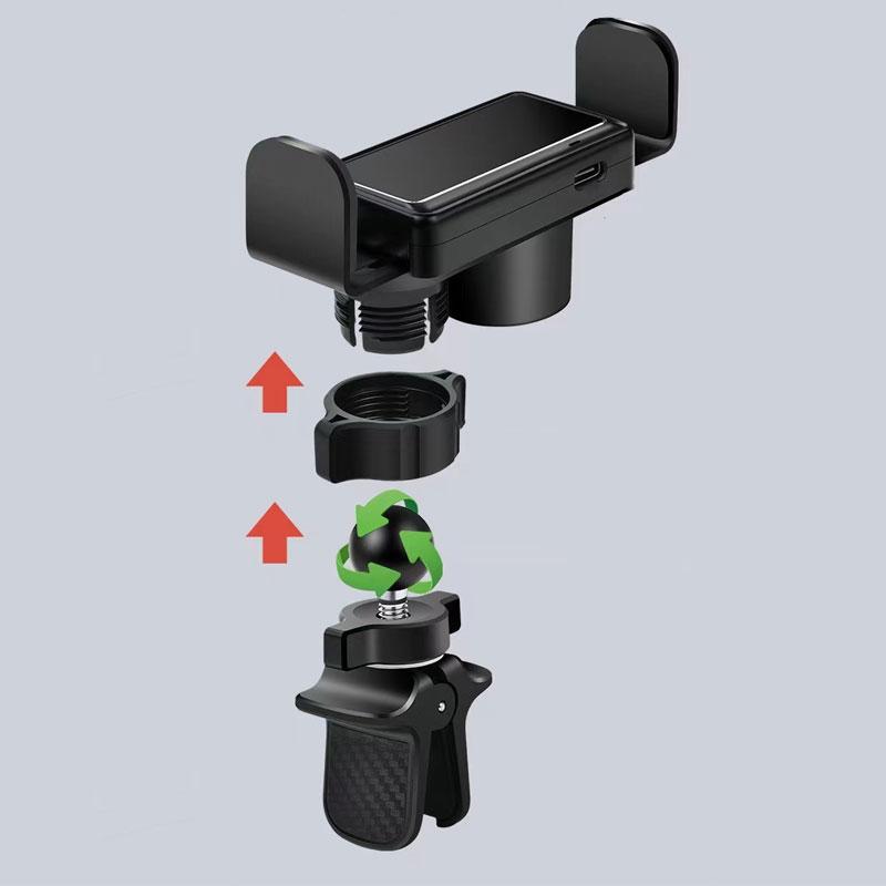 Car Phone Holder Electric Induction Phone Stand Adjustable Auto Clamping Double Base for Tesla Model 3 Y X S Accessories