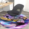 1 st Anime Design Rond Tapijt - Kantoorstoelmat met Paars Haar Meisje dat Microfoon Vasthoudt, Geschikt voor Huisdecoratie, Gamingkamer