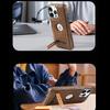 High Quality Leather Holder Electroplate Phone Case for IPhone 11 12 13 Pro Max 14 15 16 Plus Bracket Magnetic Protection Cover