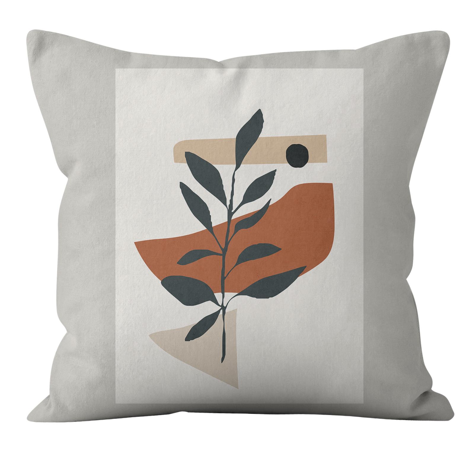 

Чехол для диванной подушки, посуда, квадратный чехол для подушки, простая наволочка с принтом, наволочка с абстрактной живописью и растением 45x45cm