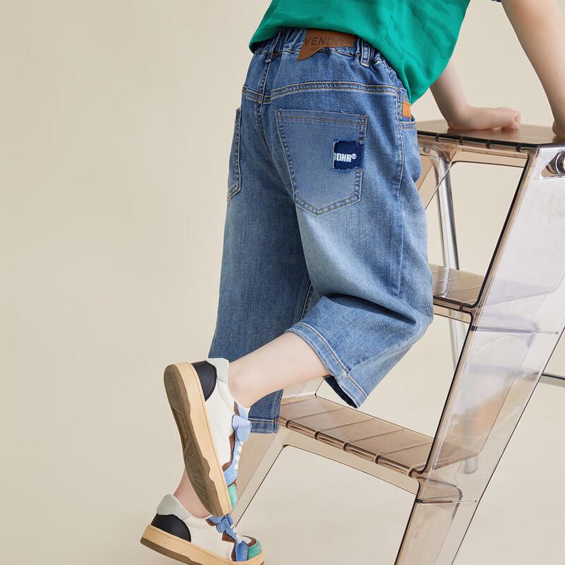 Boy s Casual Washed Denim Capri Pants 110