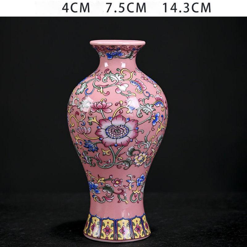 Enamel Flower Vase Decoration New Chinese Retro TV Cabinet Decoration Ceramic Minimalist Chinese Flower Arrangement Vase ZF517