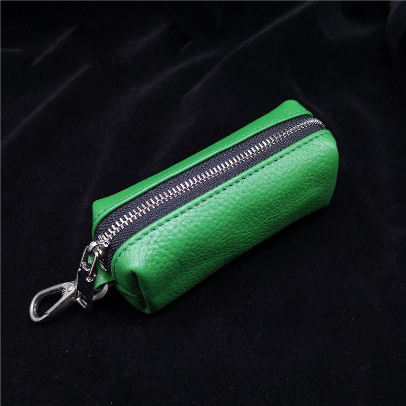 Genuine Leather Key Bag Men Women Car Key Case Cover Housekeepers Zip Keys Organizer Pouch Keychain Mini Coin Purse Key Wallet