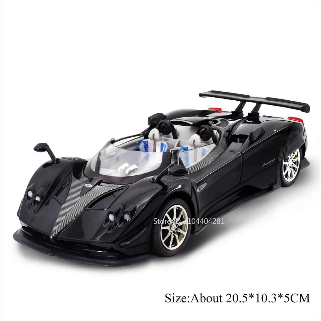 1:24 PAGANI Huayra Zonta HP Miniature Models Toys Alloy Diecast Car Doors Opened Rubber Tire Pull Back Vehices Fashion Ornaments