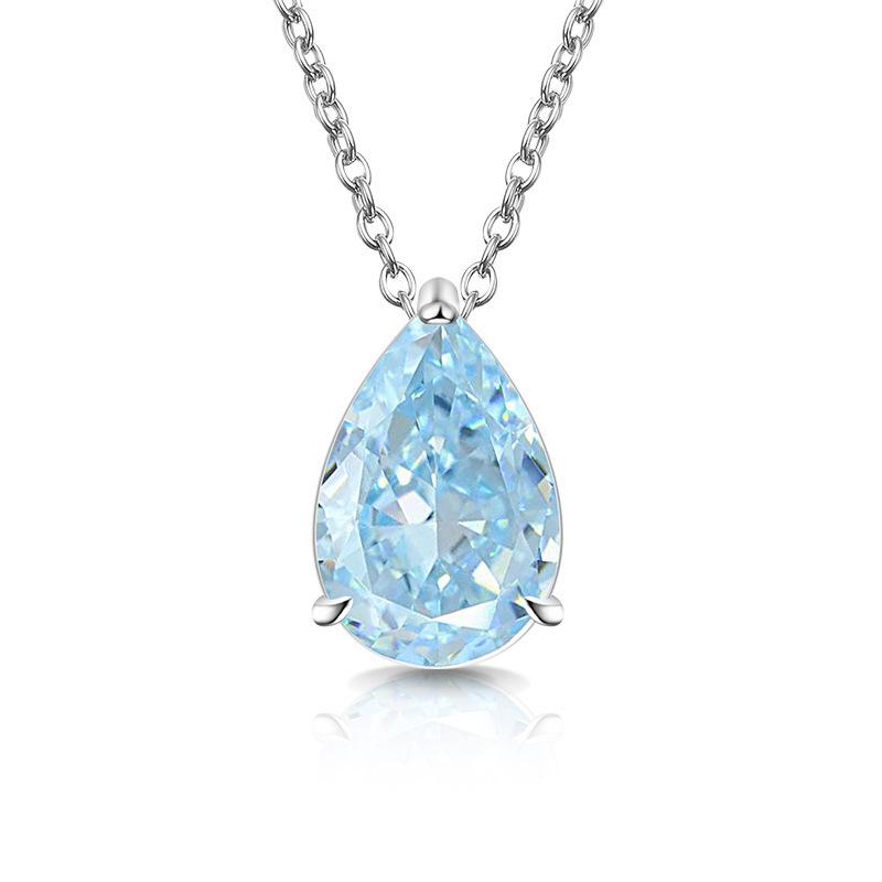 Caibao Ice Flower Cut High Carbon Diamond Pear Shaped Pendant Fashionable, Simple, Light Luxury Water Drop Necklace