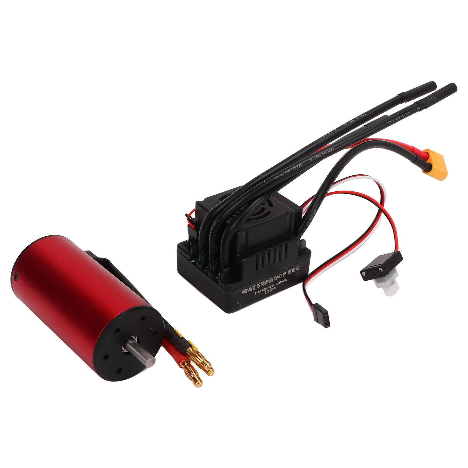 

S3670 RC Brushless Motor Waterproof 2850KV 1/8 with 120A Brushless ESC XT60 Plug RC Brushless Motor Kit for Traxxas