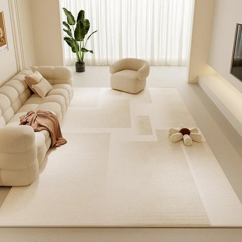 Cream Style Carpets for Living Room Large Area Bedroom Washable Decor Carpet Thick Plush Lounge Floor Mat Fluffy Soft Study Rug